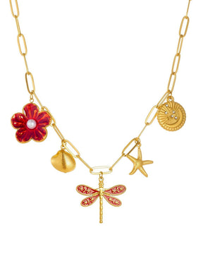 Dragonfly Starfish Boho Pendant Necklace