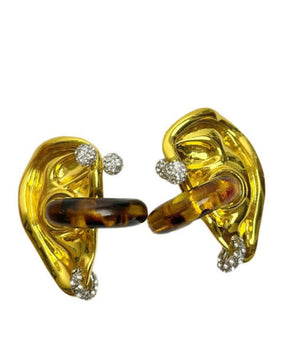 Retro 3D Earrings Tortoise Unique Statement Earrings