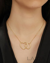 Golden Double Heart 18K Gold Pendant