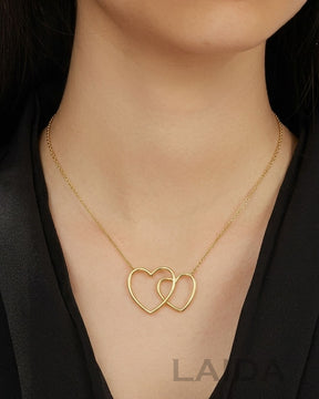 Golden Double Heart 18K Gold Pendant