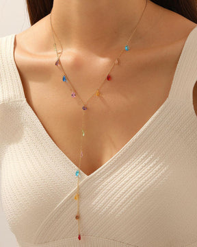 Multi Stone Water Drop Pendant