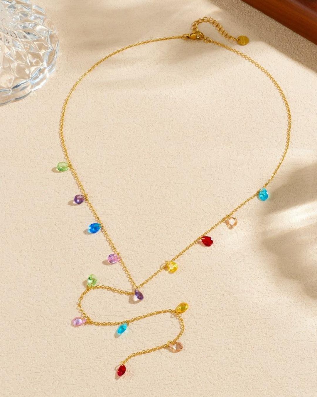 Multi Stone Water Drop Pendant