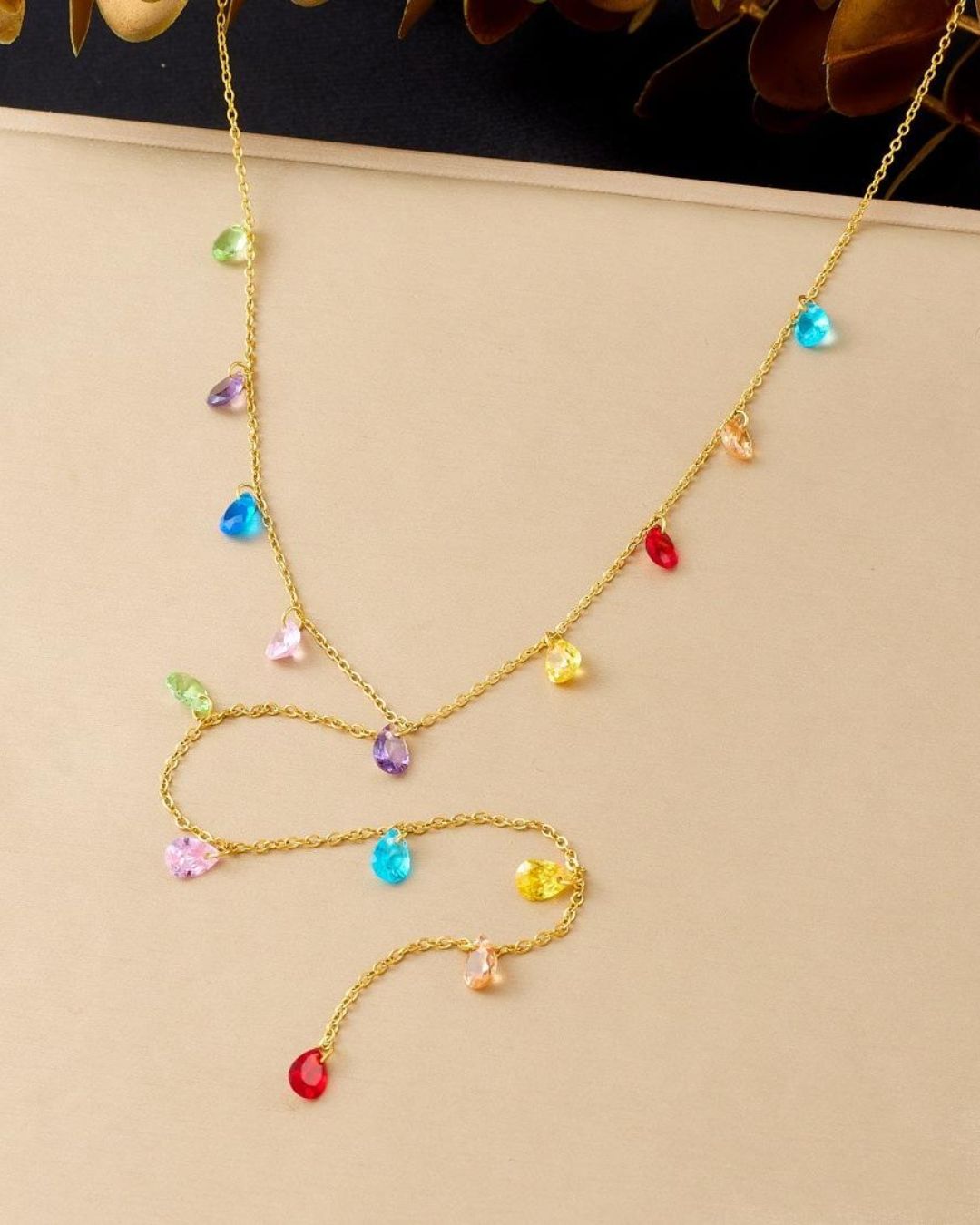 Multi Stone Water Drop Pendant