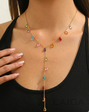 Multi Stone Water Drop Pendant