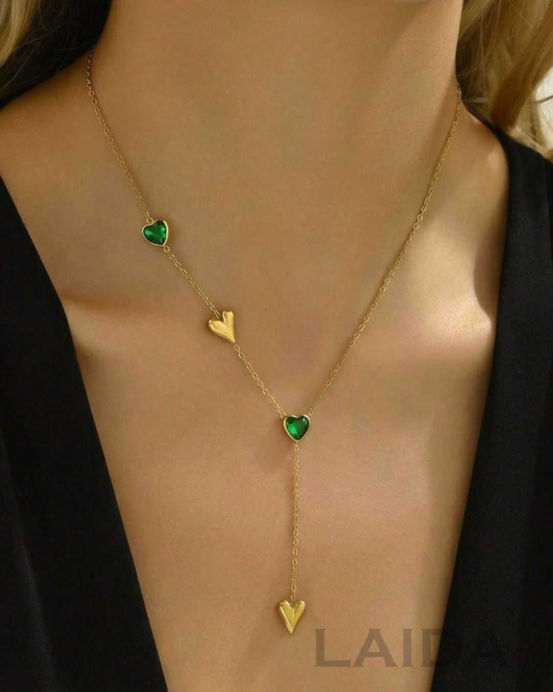 Emerald Heart Charm Pendant