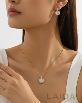 Golden Crystal Shiny Pendant Set