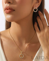 Golden Crystal Star Halo Pendant Set