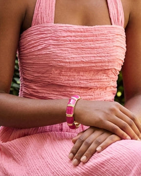 Pink Alloy Enamel Bracelet kada/Cuff