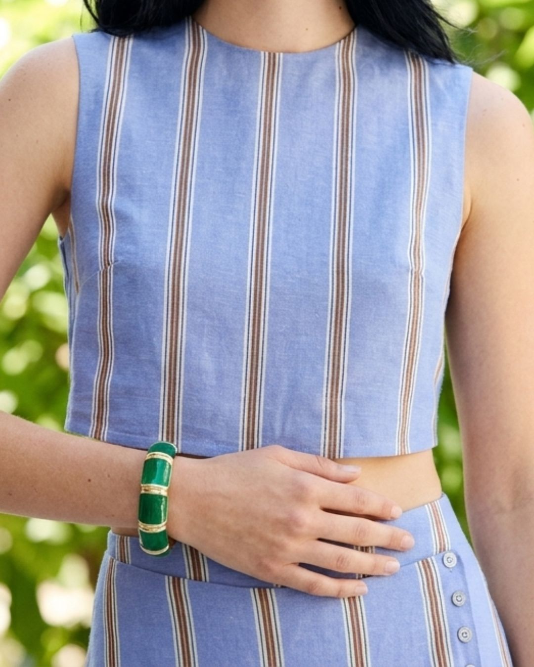 Green Alloy Enamel Bracelet kada/Cuff