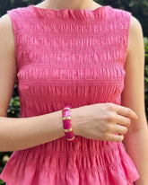 Pink Alloy Enamel Bracelet kada/Cuff