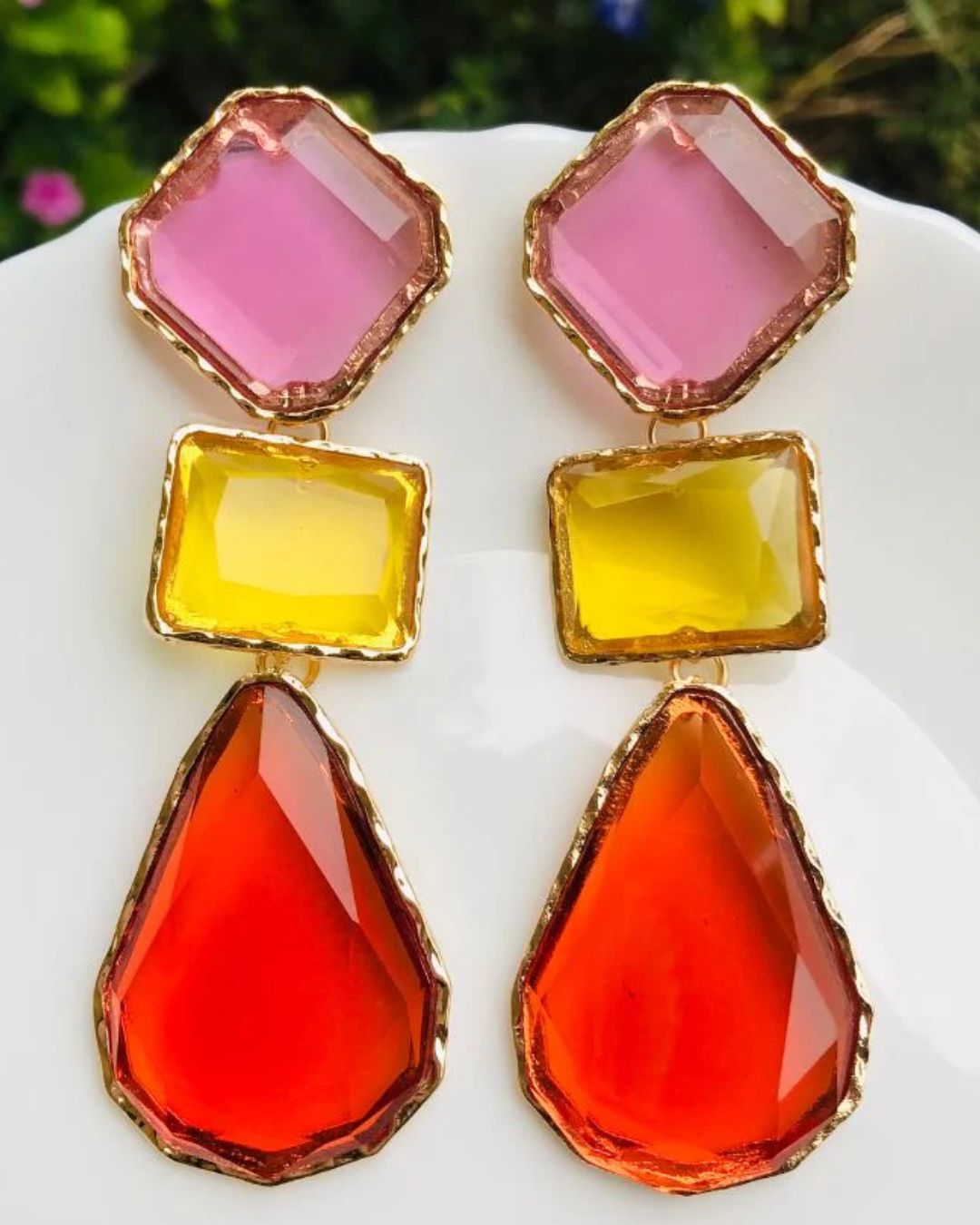 Maya Multicolor Statement Necklace With Earrings