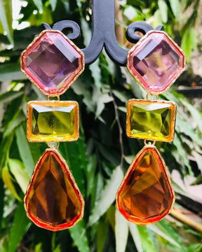 Maya Multicolor Statement Necklace With Earrings