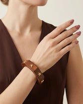 Brown Wooden Golden Starlight Bracelet