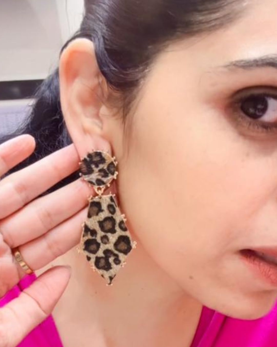 Animal Print Drop Earrings