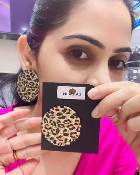 Animal Print Round Stud Earrings