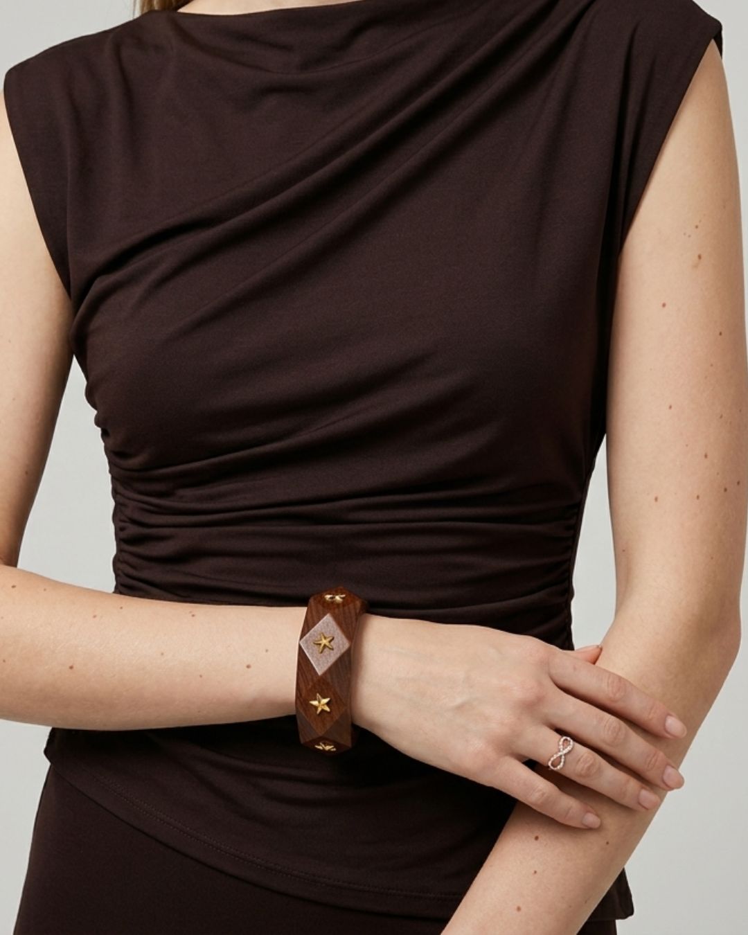 Brown Wooden Vintage Geometric Bracelet