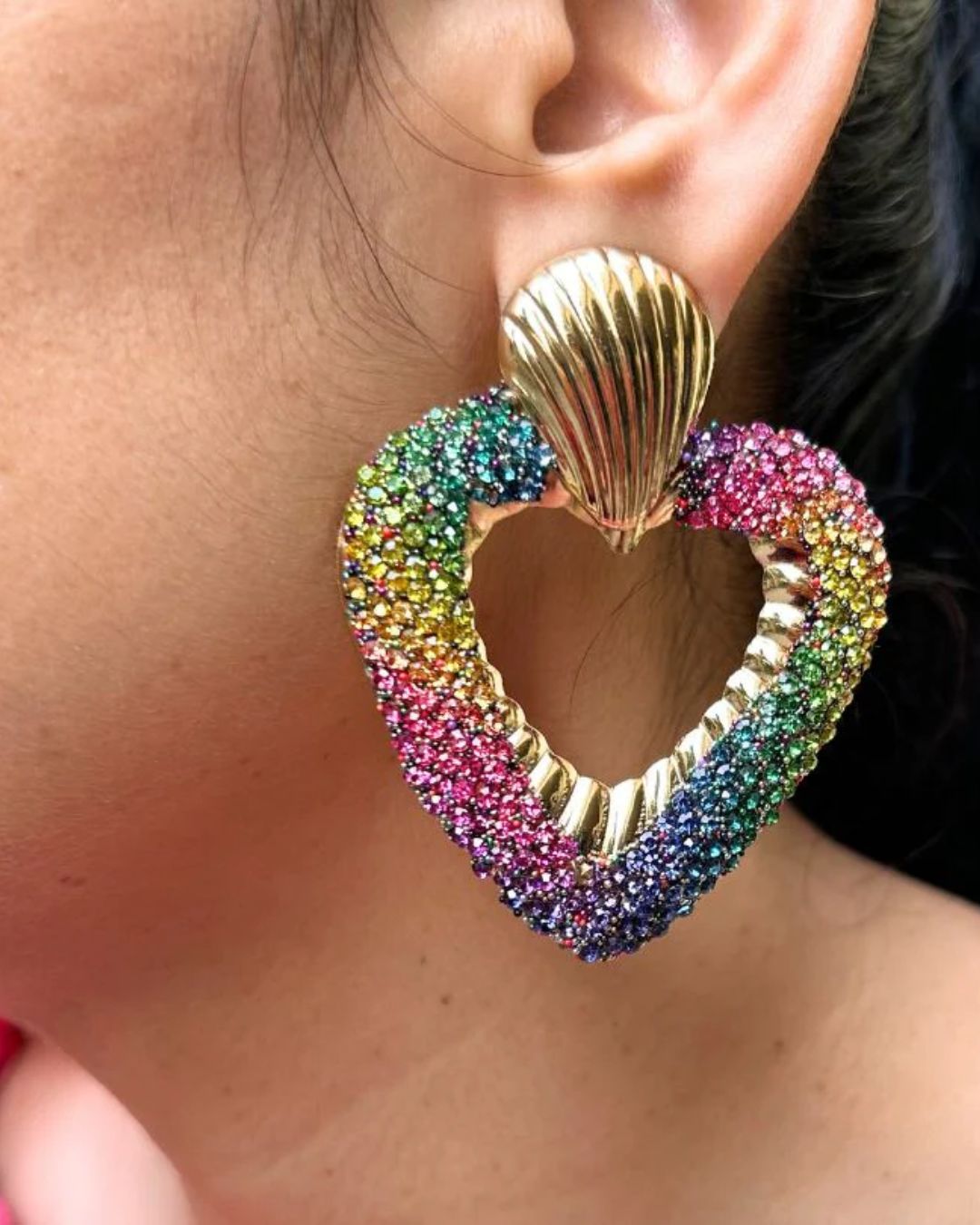 Bling Blogger Envy Multi Heart Earrings