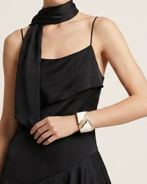 White Starlit Wave Openable Kada/Cuff