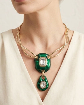 Vintage Retro Emerald Green Necklace