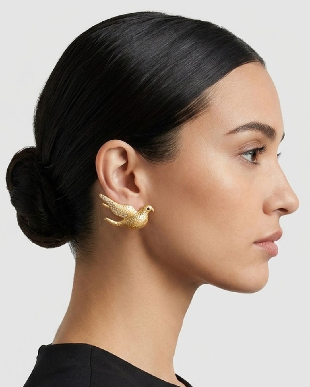 Chidiya Matt Gold Diamond Stud Earrings