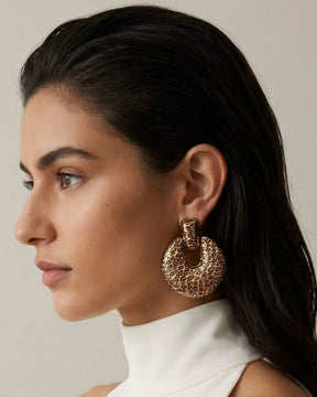Animal Print Statement Drop Earrings