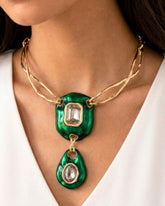 Vintage Retro Emerald Green Necklace