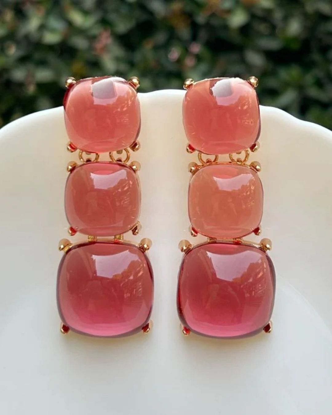 Maya Peach Statement Necklace With Earrings