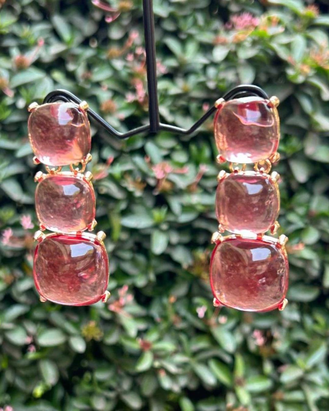 Maya Peach Statement Necklace With Earrings