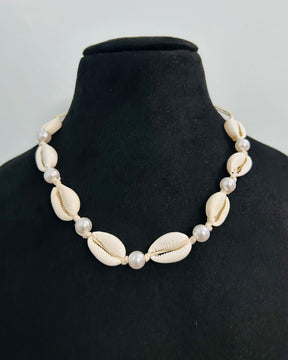 Pearl Beaded Shell Necklace