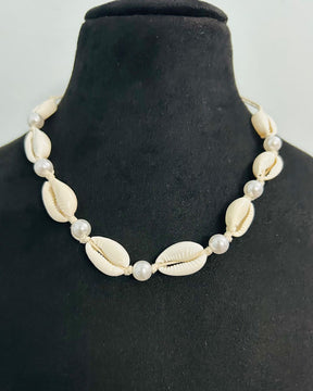 Pearl Beaded Shell Necklace