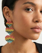 Rainbow Heart Love Drop Earrings