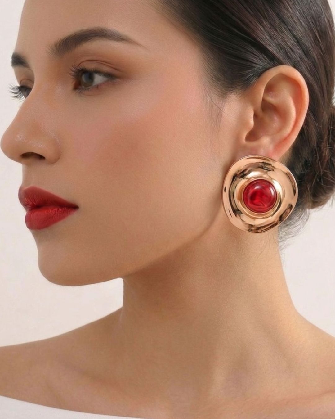 Red Chic Designer Stud Earrings
