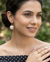 White Polka Dot Hoop Earrings