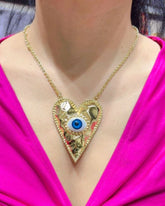 Love Heart Evil Eye Charm Pendant Necklace