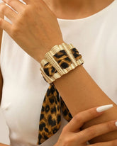 Golden Animal Print Scarf Bracelet