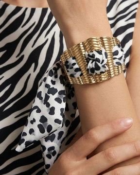 Golden Zebra Print Scarf Bracelet