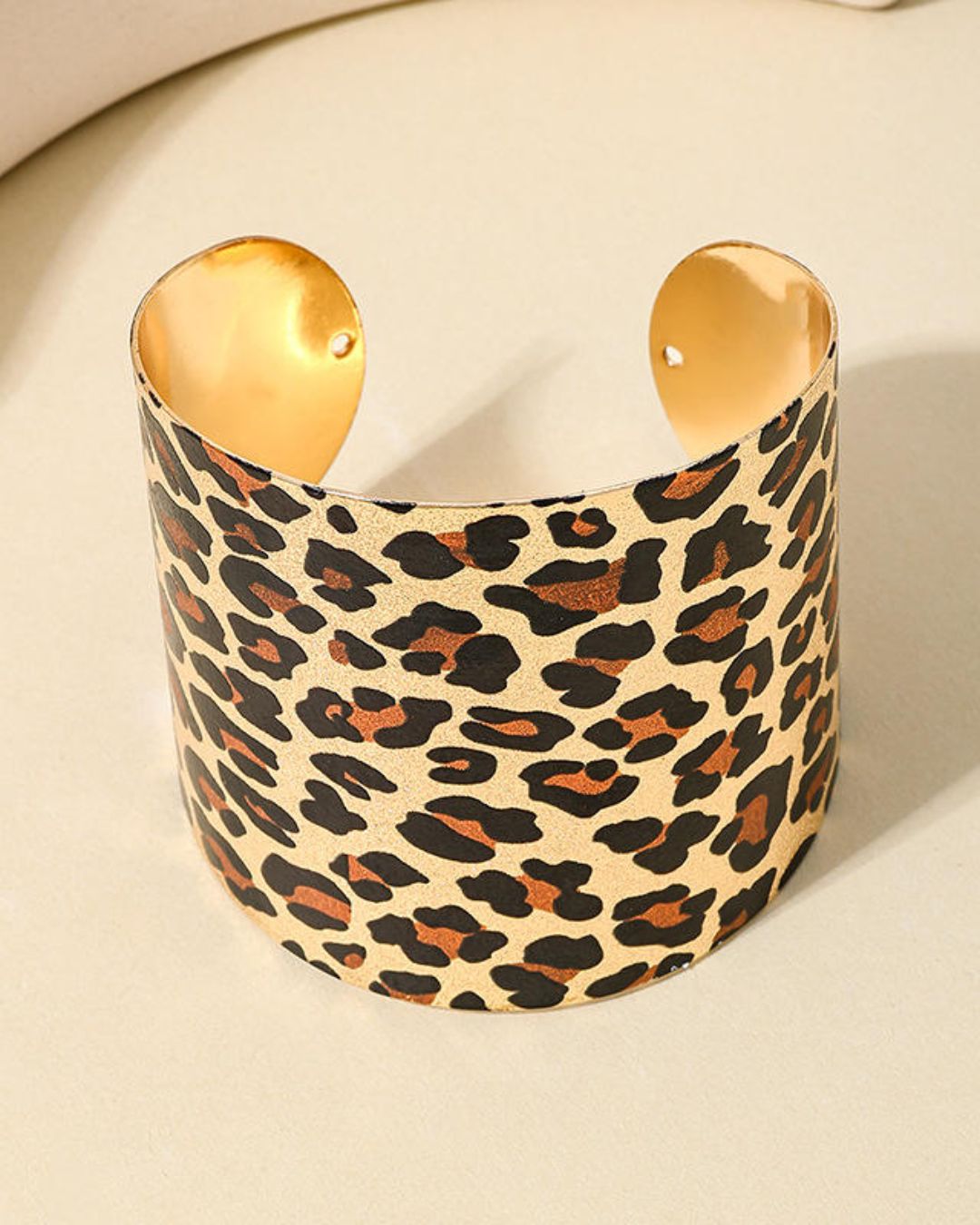 Animal Print Wide Glam Bracelet