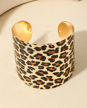 Animal Print Wide Glam Bracelet