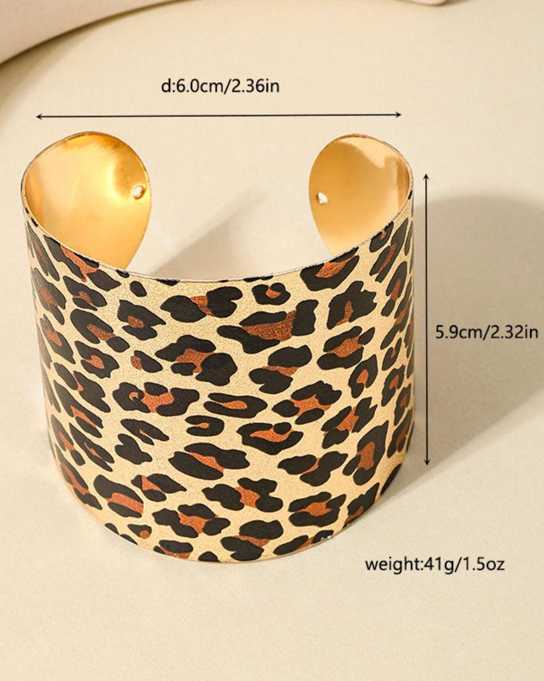 Animal Print Wide Glam Bracelet