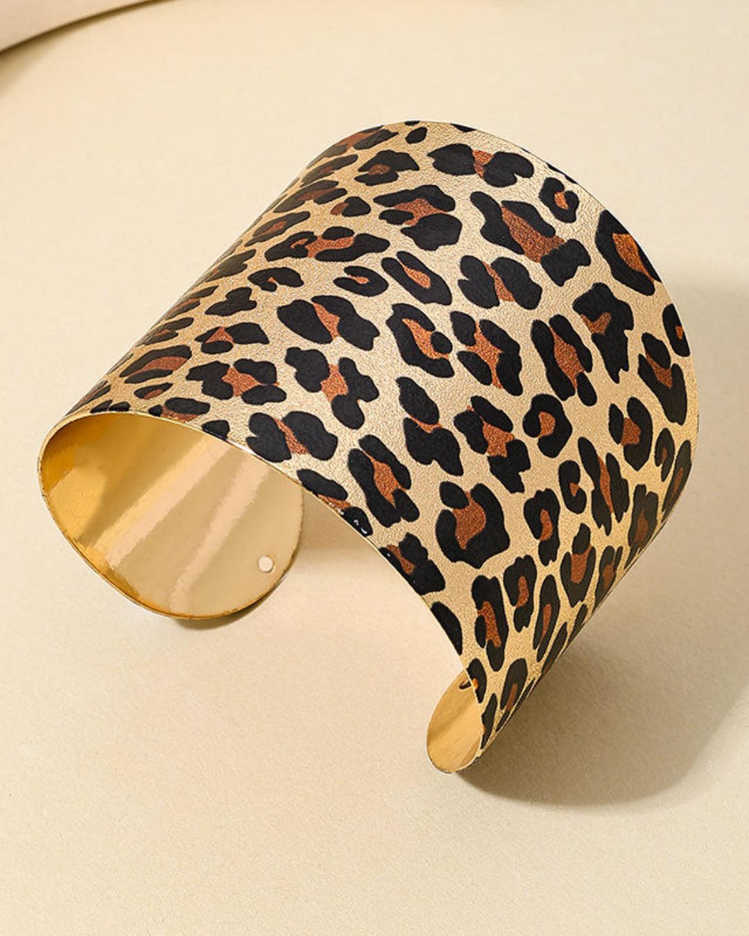 Animal Print Wide Glam Bracelet
