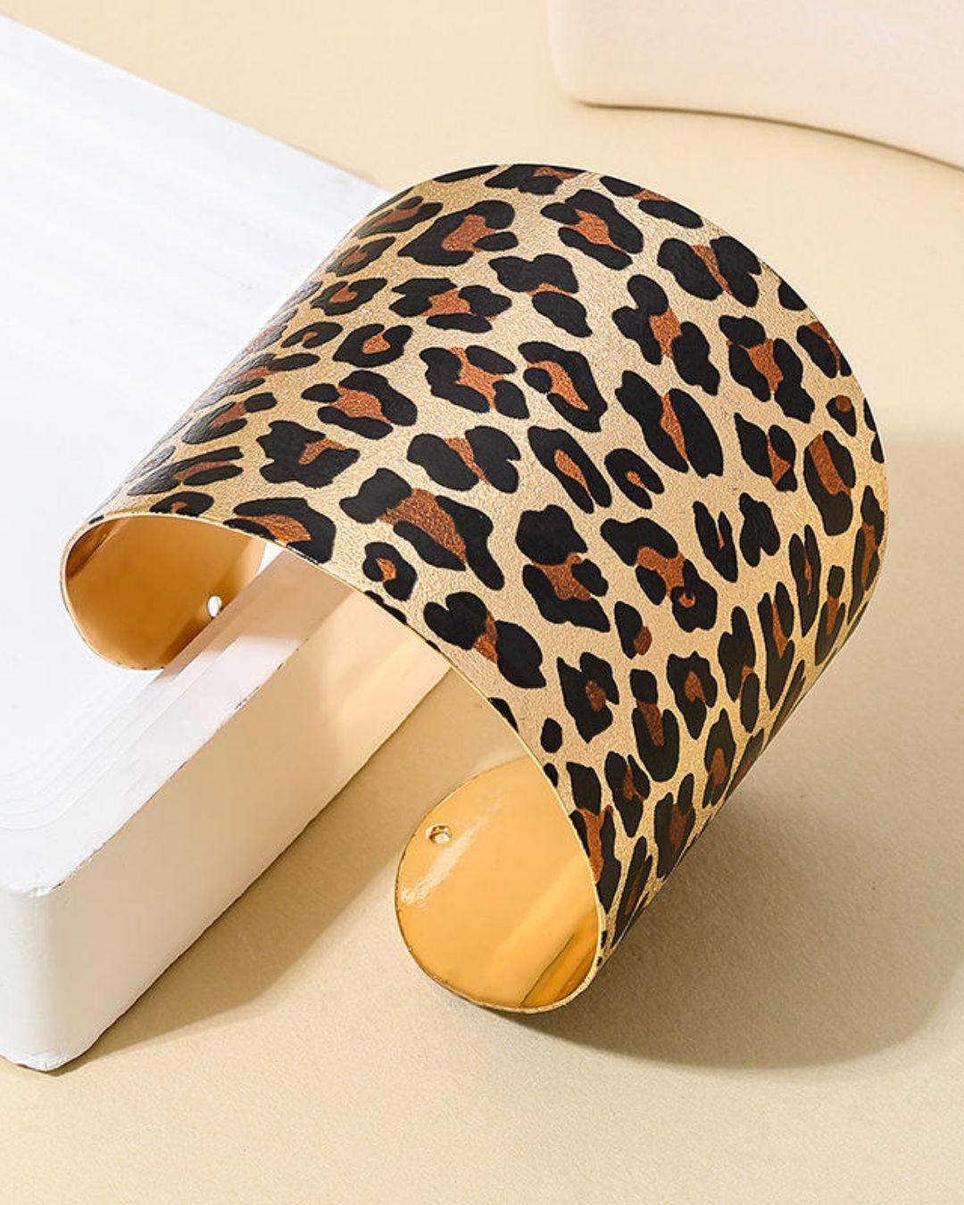 Animal Print Wide Glam Bracelet