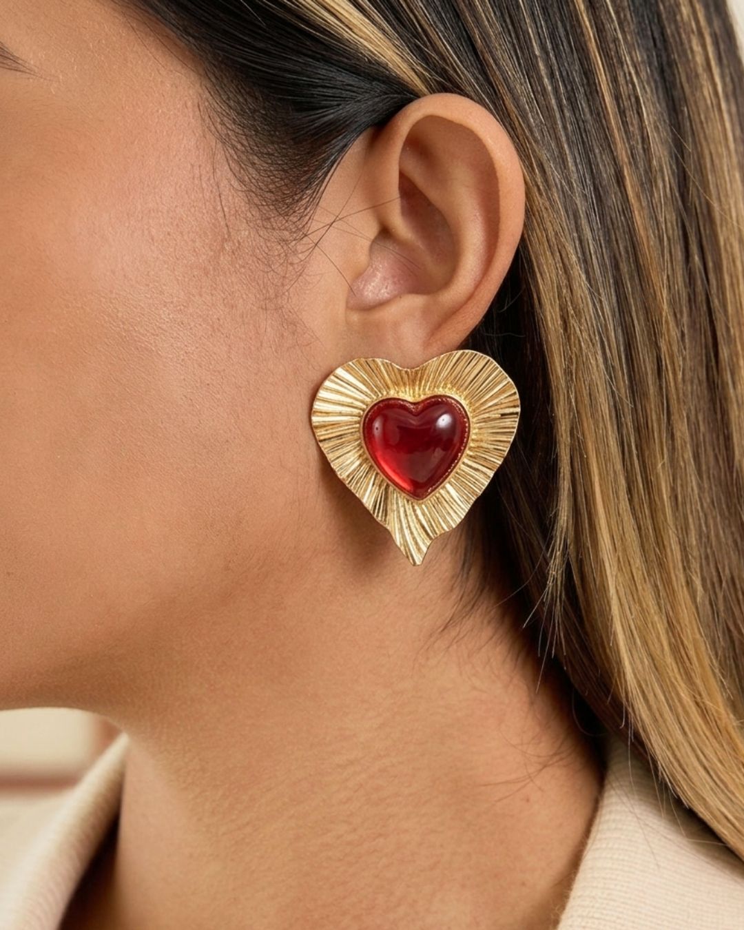 Love Heart Stud Earrings