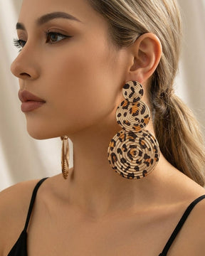 Animal Print Swirl Drop Earrings