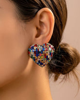 Bling Blogger Multi Heart Earrings - Big