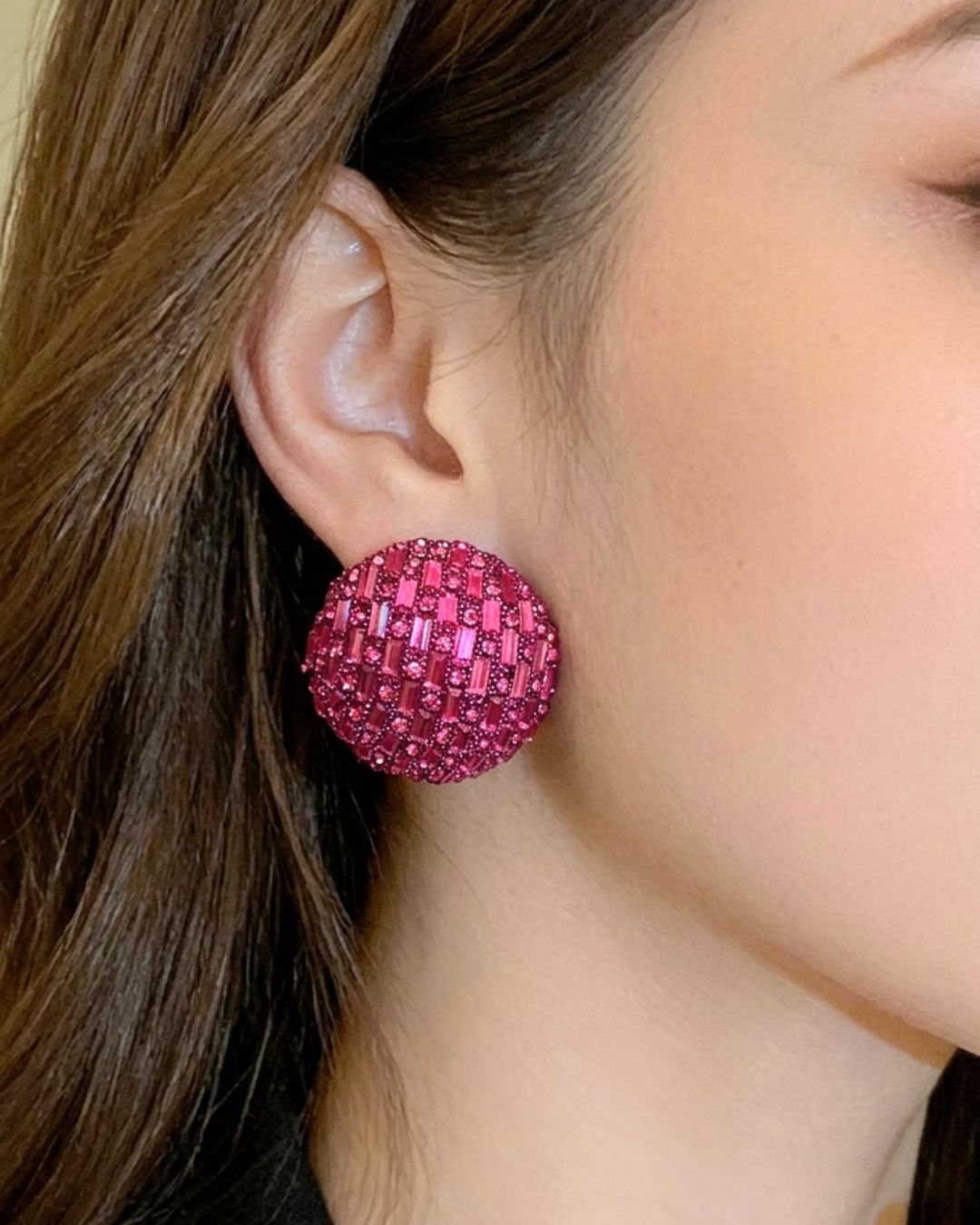 Bling Blogger Pink Stud Earrings - Small