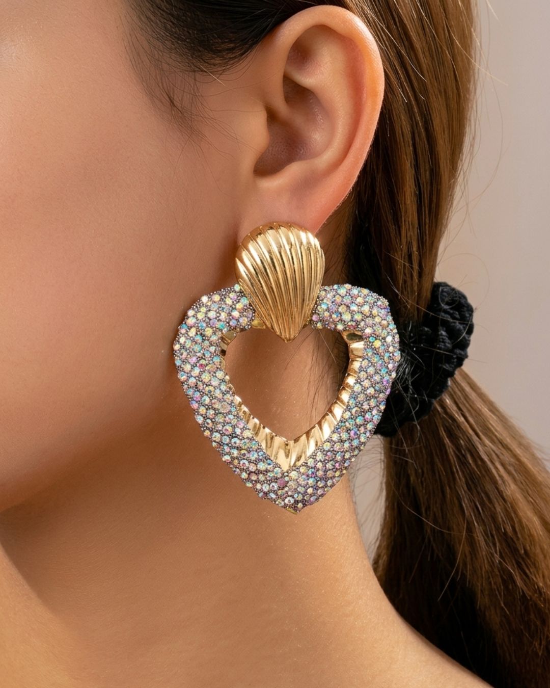 Bling Blogger Envy Silver Heart Earrings