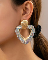 Bling Blogger Envy Silver Heart Earrings