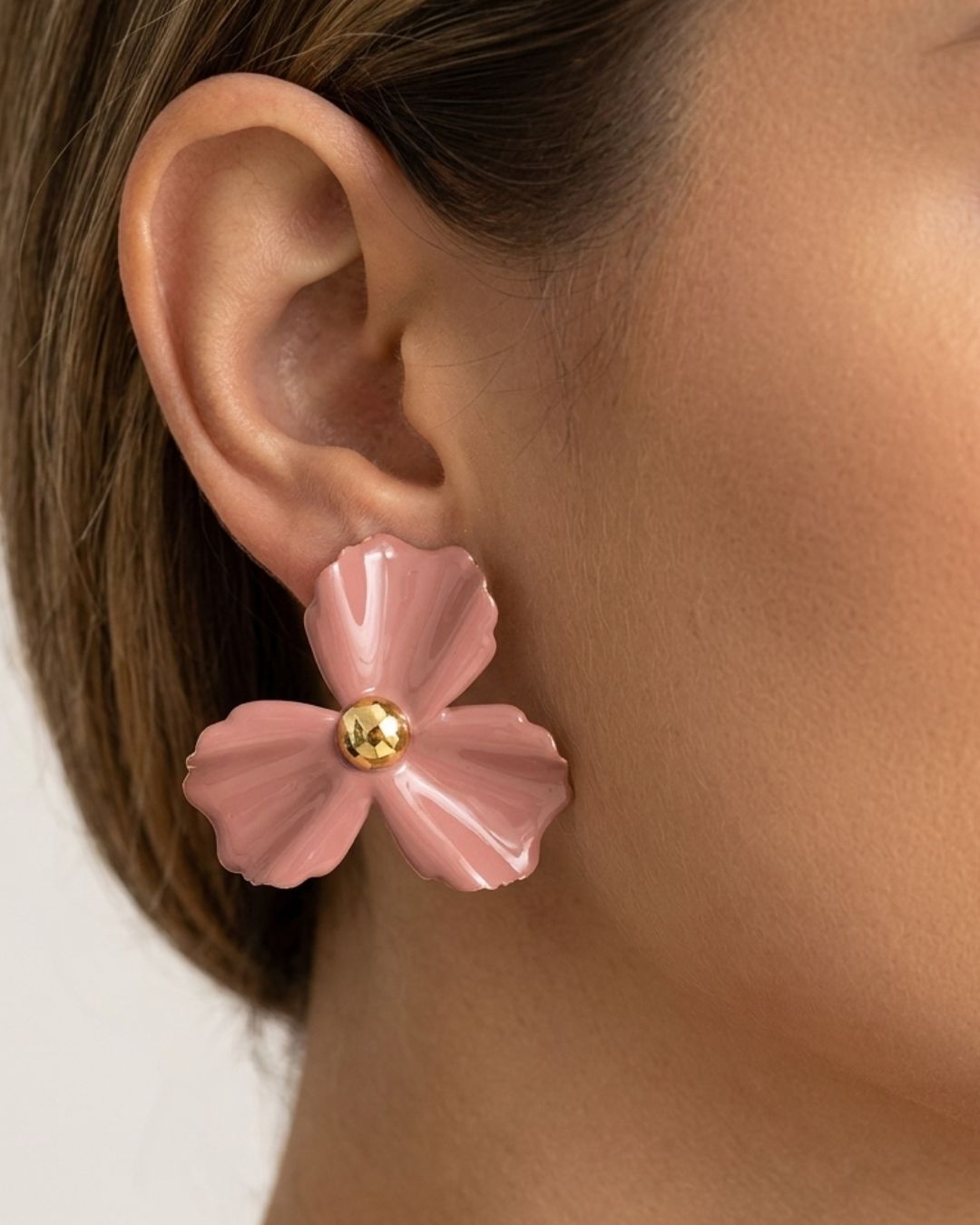 Flower Pastel Brown Earrings