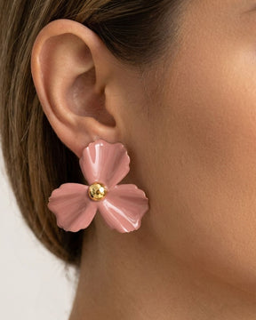 Flower Pastel Brown Earrings