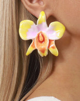 Pastel Flame Flower Stud Earrings